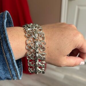 CORO 1960 vintage art deco Elegant Silver Bracelet 7 inches 💚